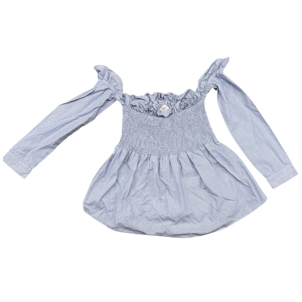 NYTT Light Blue Blouse with Ruffles